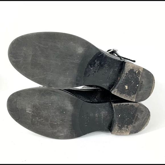 Prada Leather Lace Up Combat Boots - Picture 7 of 9